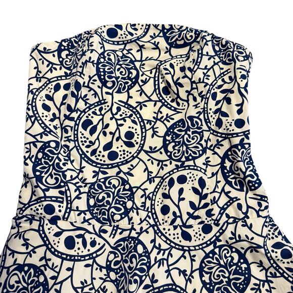 ANTHRO Tabitha women’s dress, strapless, blue and white, knee length, cotton, 6 - Picture 3 of 6